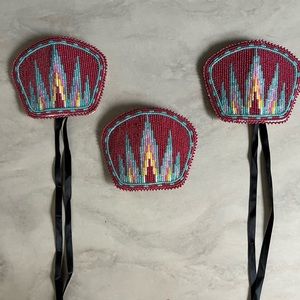 Native American beaded barrette and hair ties